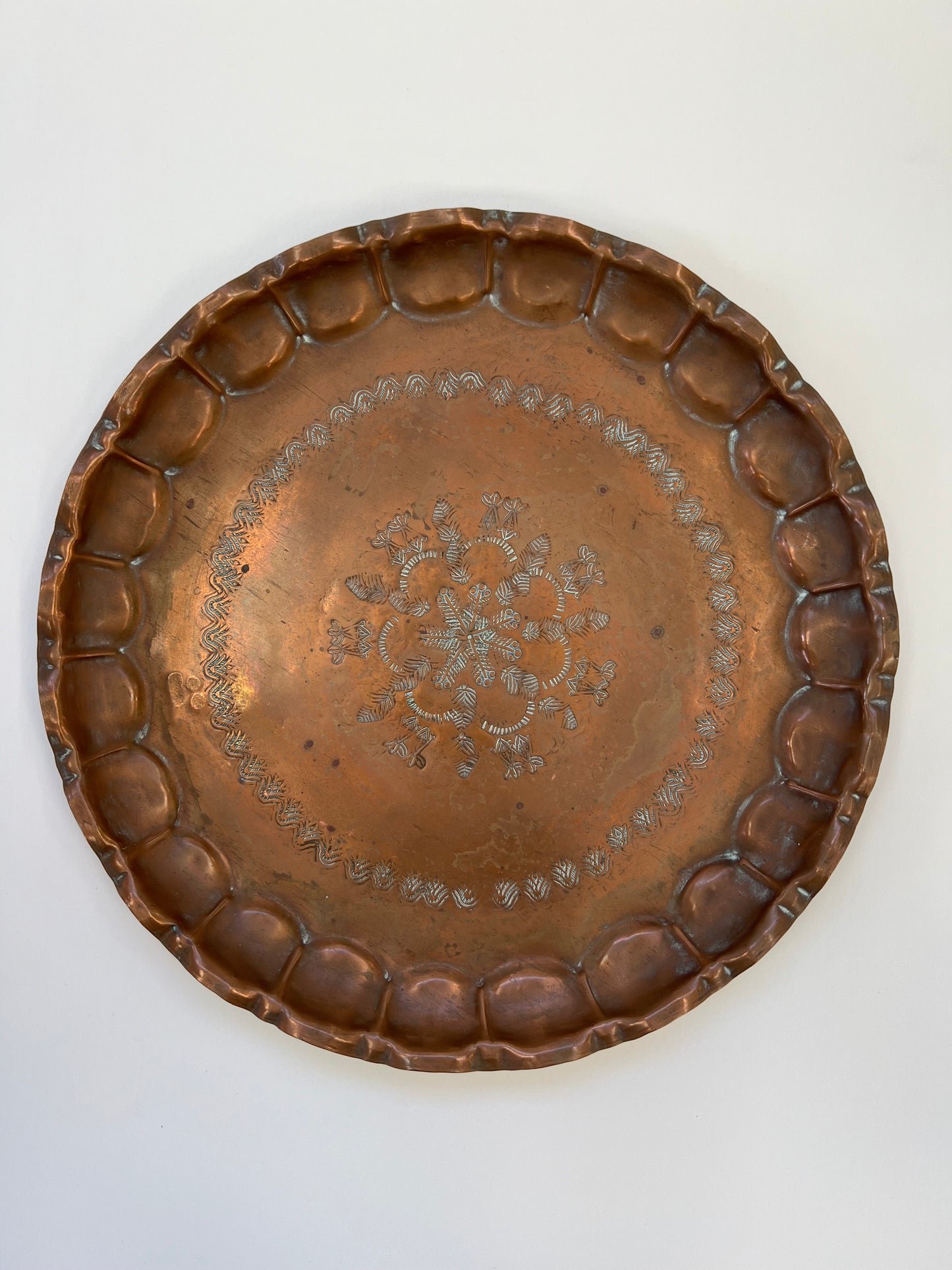 copper snowflake tray