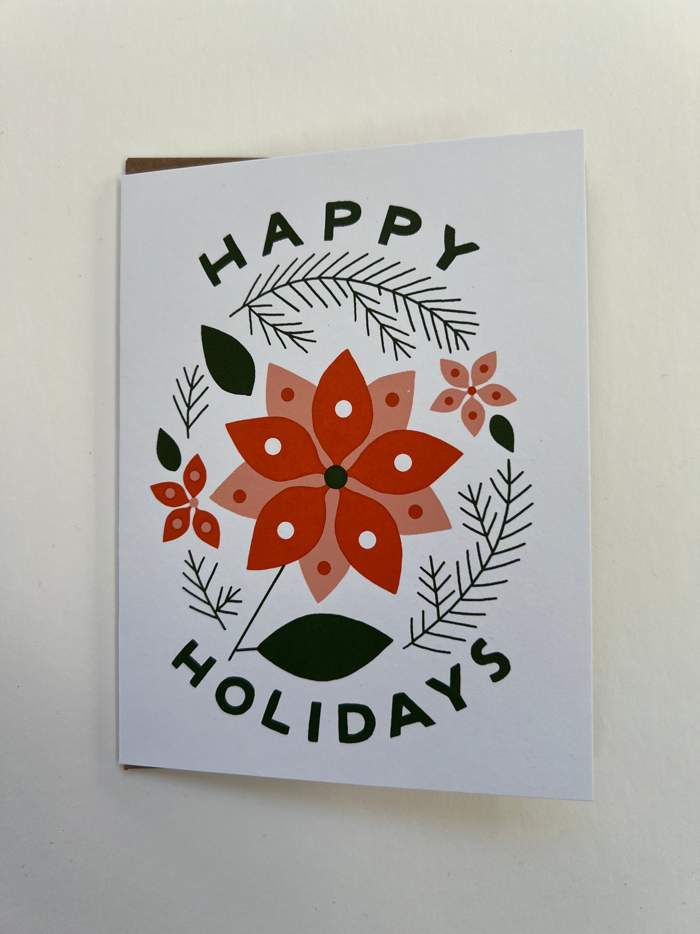 happy holidays poinsettia greeting card