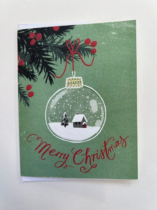 merry christmas ornament greeting card