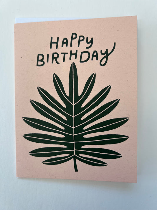 happy birthday leaf greeting card